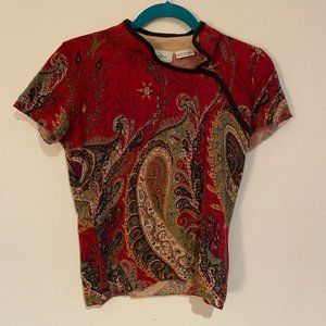 Cashmere Chinese-Style Blouse | S Petite